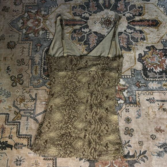 Vintage Express Tank Tops Y2k Snake Print Date Night Ruched Lot of Two Tanks XS - Picture 14 of 16